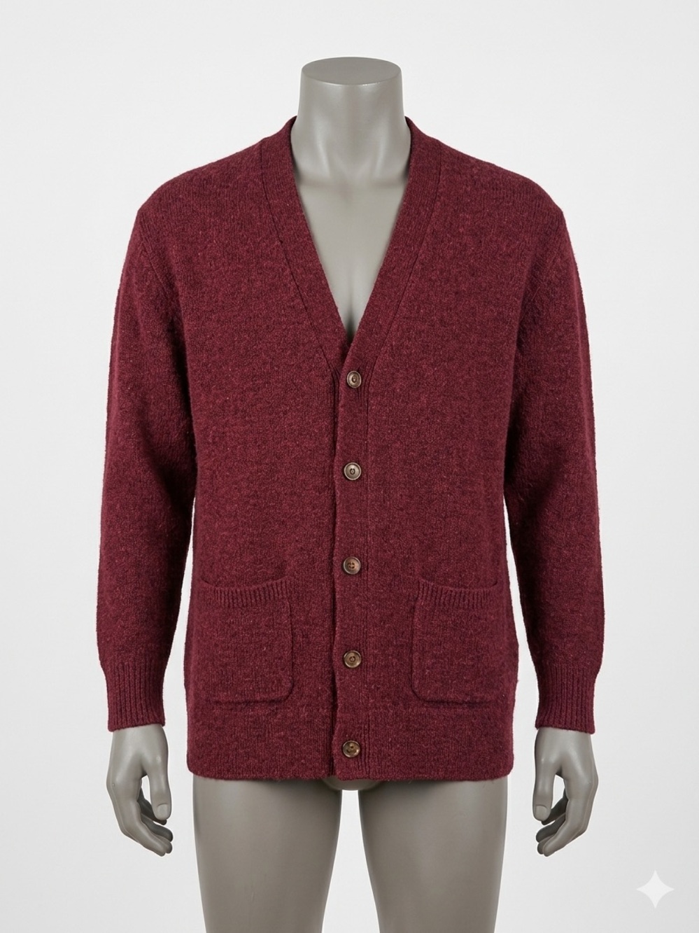 Pendleton Deep Red Button Front Wool Cardigan